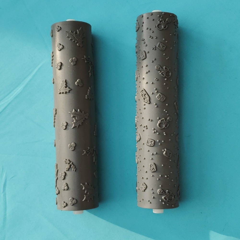 Rolling rubber stamps; Holiday/Christmas and/or Baby Shower print